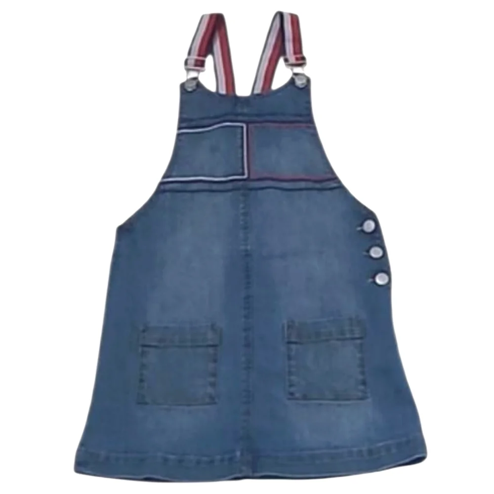 Tommy Hilfiger Denim Jean Bib Overalls Dress Jumper Suspenders Skirt Romper Sm.